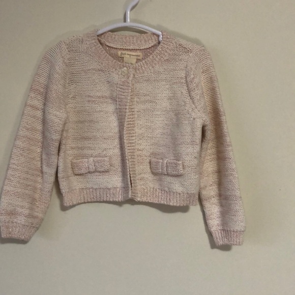 COPY - First impressions cardigan, 18 months cream with pink sparkle and bows N… - Picture 1 of 5